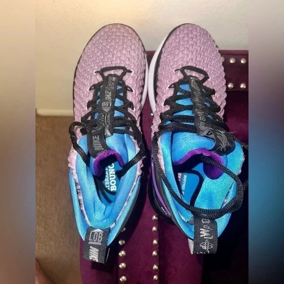 Men's Nike AlphaDunk Huarache Fab Five Purple Blue Basketball Shoes EUC Size 9 - Picture 7 of 9